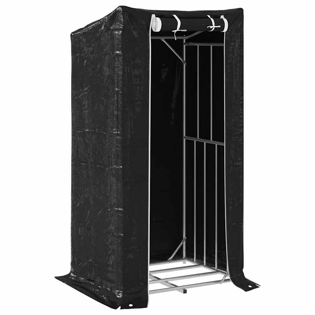 Grand abri à bois vertical 200 cm en acier galvanisé et bâche incluse – ComfortXL Outdoor Living - Image 2