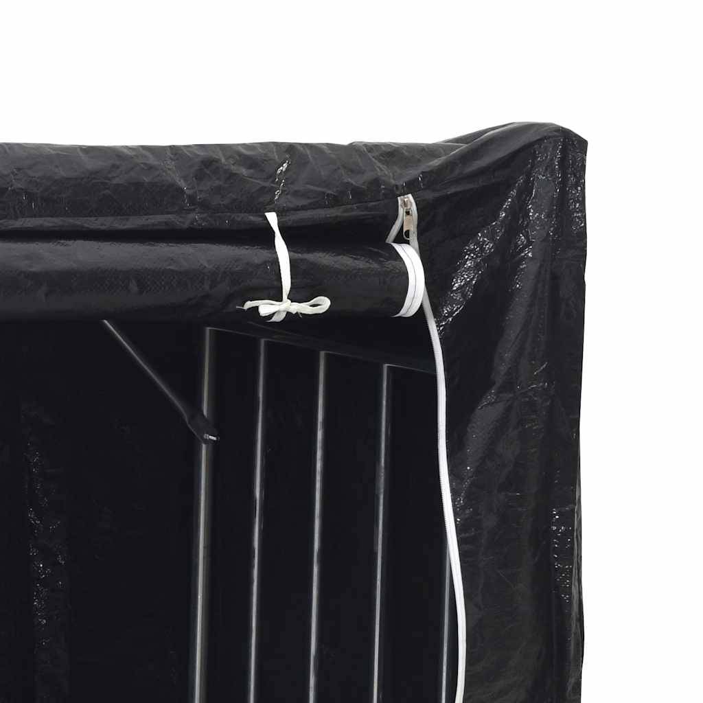 Grand abri à bois vertical 200 cm en acier galvanisé et bâche incluse – ComfortXL Outdoor Living - Image 10
