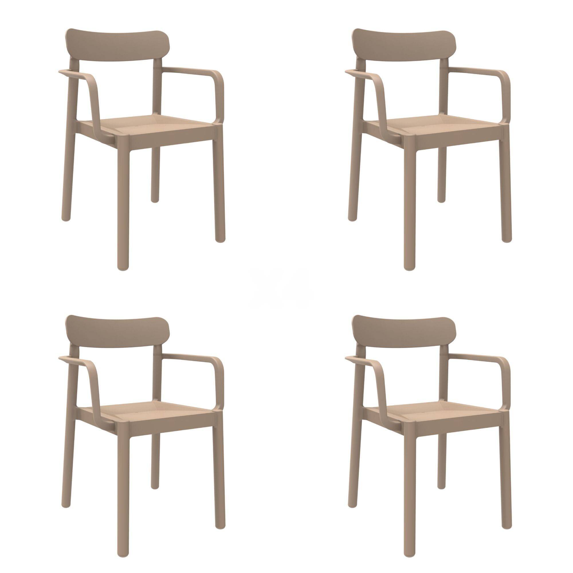Garbar - Fauteuils Elba garbar plastique beige (Lot de 4) - Image 1
