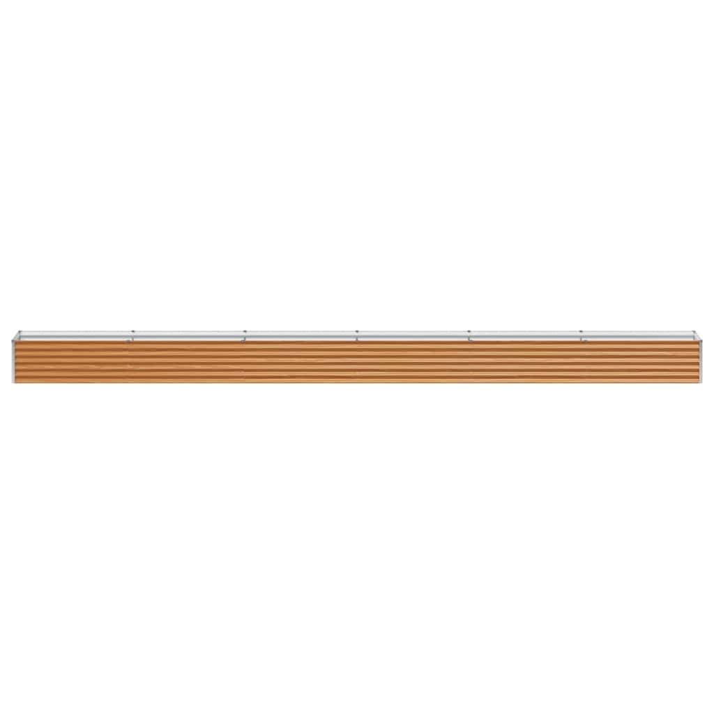 Helloshop26 - Jardinière surélevée 582 x 50 x 36 cm design industriel extérieur durable en acier galvanisé marron clair - Image 2