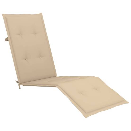 Chaise longue | Transat | Bain de soleil d'extérieur repose-pied et coussin Acacia solide - Image 6