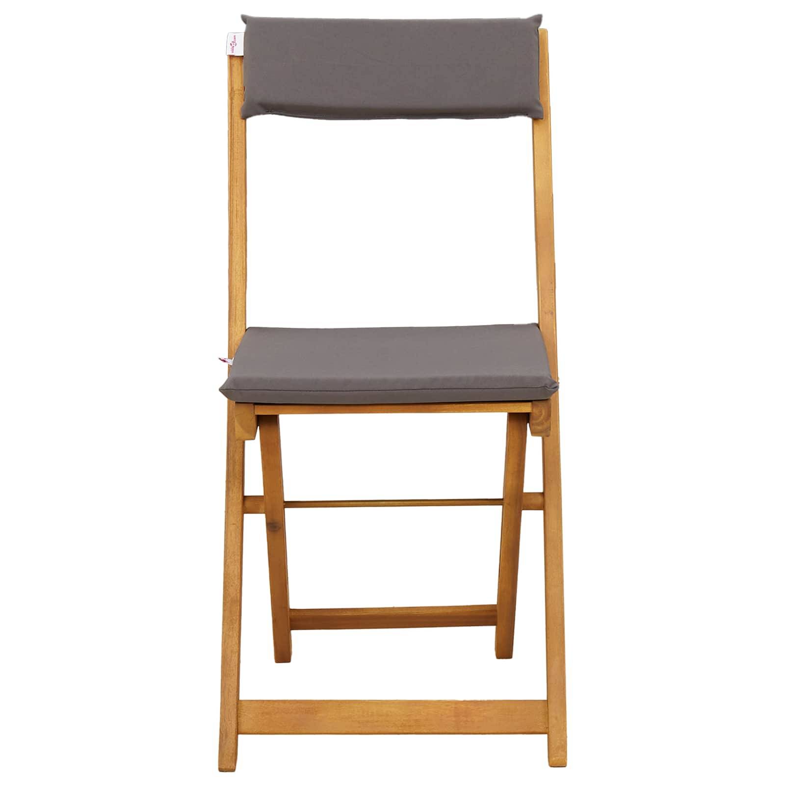 Chaises de jardin bois d'acacia gris foncé 40 x 53 x 80 cm, Poids:8kg - PANGIVO - Image 6