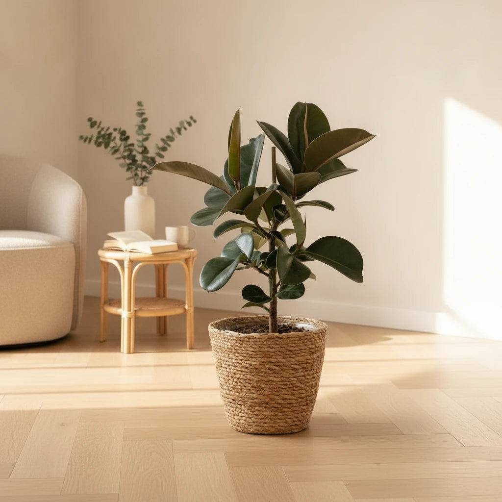 Caoutchouc - Ficus Elastica Cloe - Pot de 19cm - Hauteur 65cm - Blanc - Plantes d'intérieur - Image 10