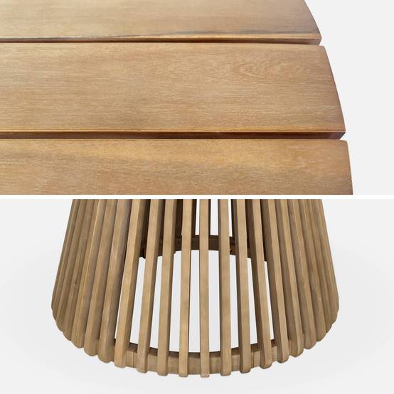 sweeek - Table à manger ronde en bois d'acacia. 4 places. intérieur et extérieur | sweeek - Image 6