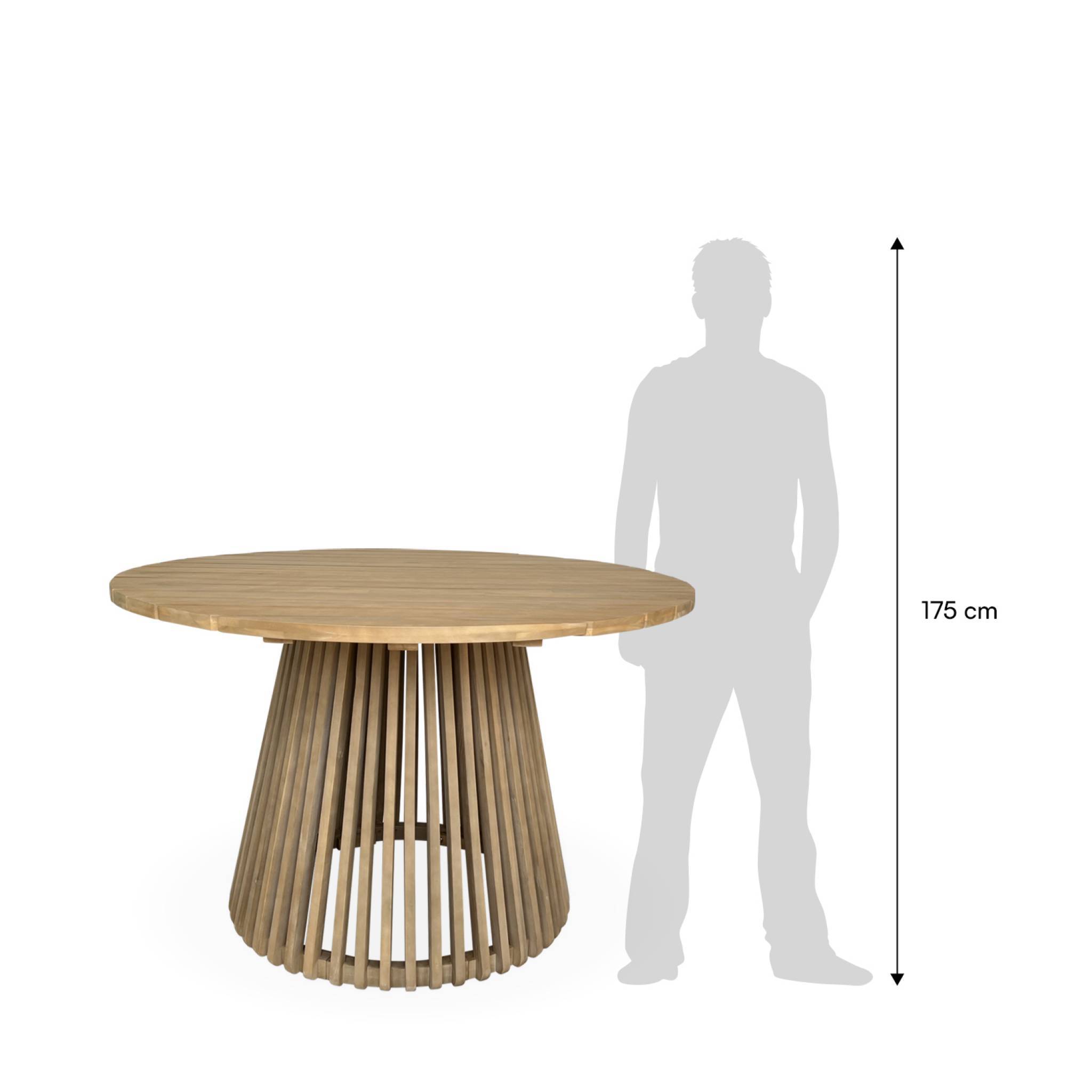 sweeek - Table à manger ronde en bois d'acacia. 4 places. intérieur et extérieur  | sweeek - Image 7