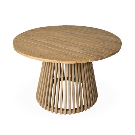 sweeek - Table à manger ronde en bois d'acacia. 4 places. intérieur et extérieur | sweeek - Image 2