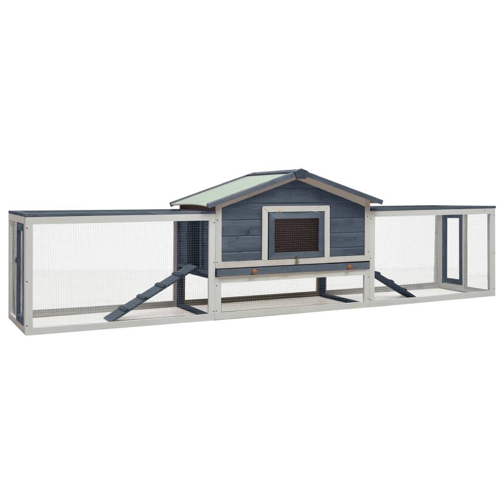Vidaxl - Clapier Gris 310x70x87 cm Pin massif et sapin vidaXL 170858 - Imagen 1