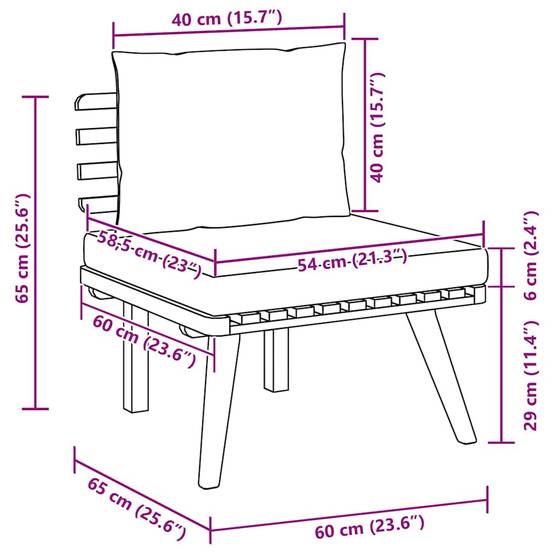ComfortXL - Petit salon de jardin 2 pièces Bois d'Acacia Massif Canapé et Table pour Balcon Gris – ComfortXL Outdoor Living - Image 8