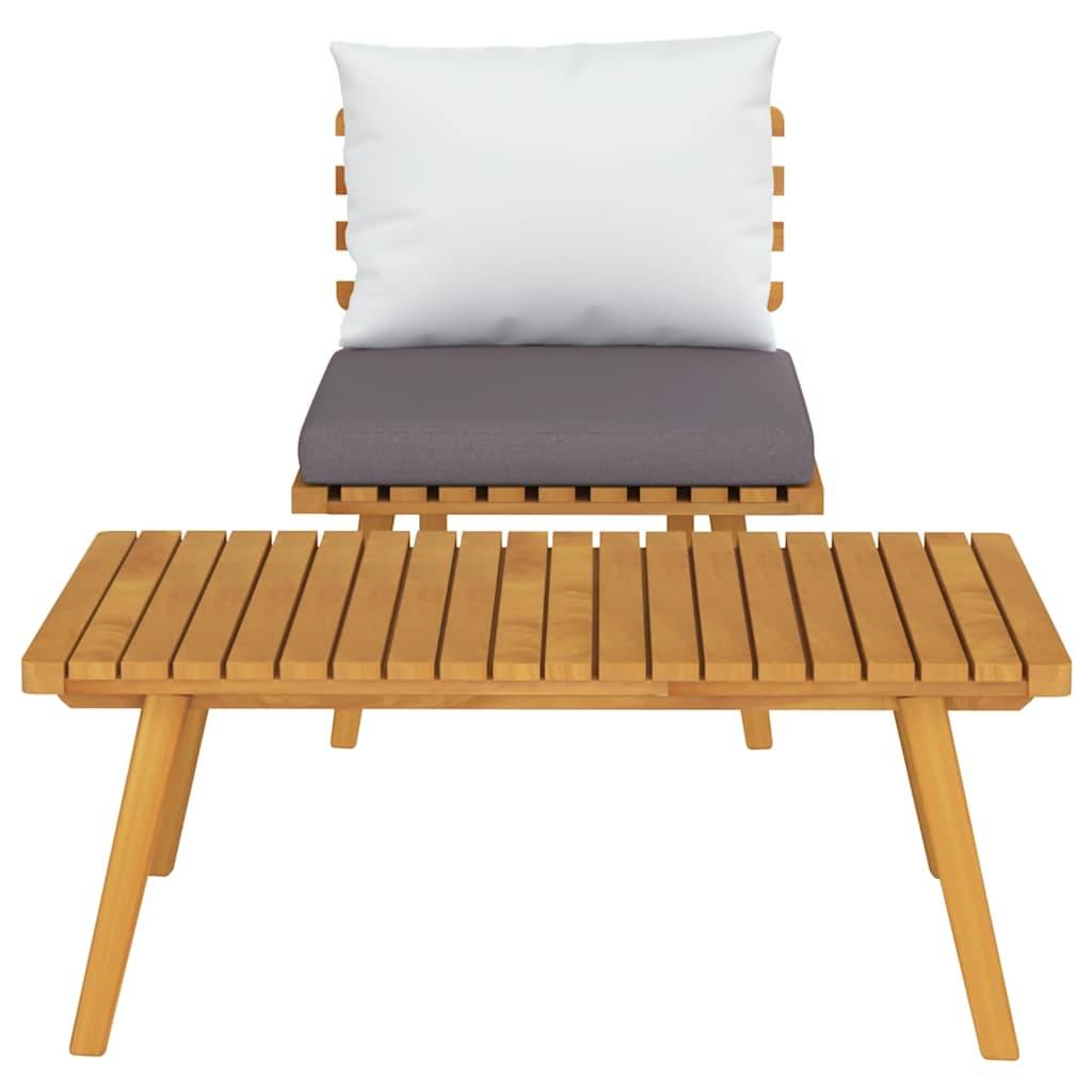 ComfortXL - Petit salon de jardin 2 pièces Bois d'Acacia Massif Canapé et Table pour Balcon Gris – ComfortXL Outdoor Living - Image 4