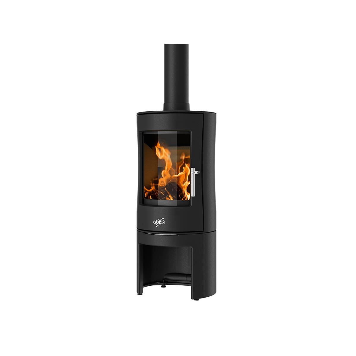 Poêle à bois 8kw noir 388154ANTH Godin - Image 1
