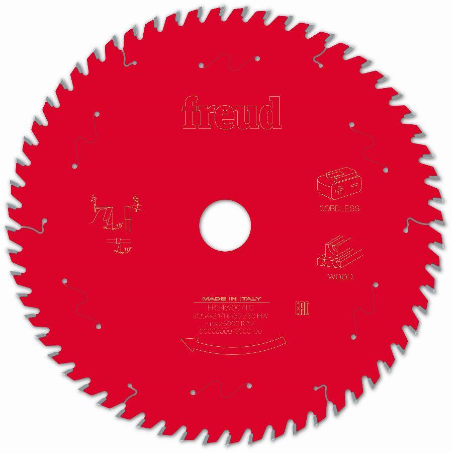 Lame pour scie circulaire portative sans fil FREUD - Ø254 2,1/1,6 AL30 Z60 BA 15° - F03FS10074 -FR24W007TC