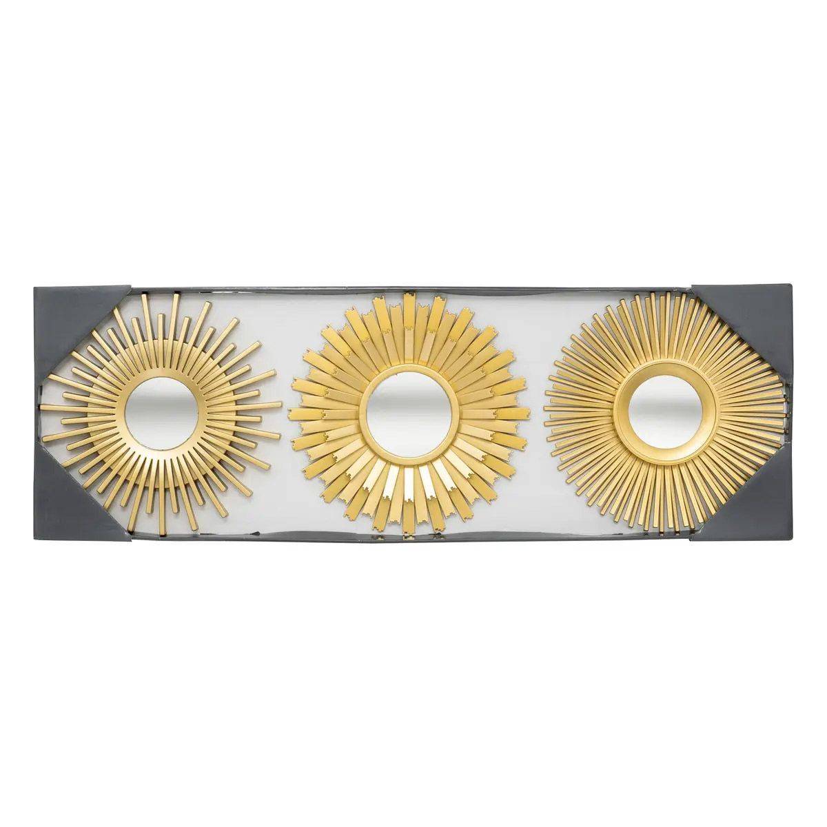 Lot de 3 Miroirs Muraux "Amed" 25cm Or - Image 8