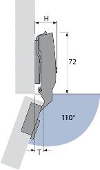 Charnière HETTICH Sensys 8645i - Base 12,5 mm TH 52 - À visser - 9071205 - Image 2