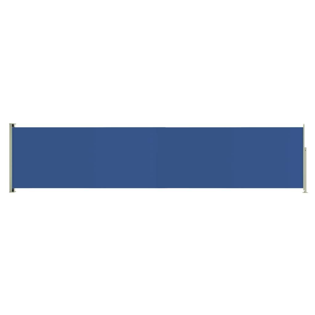 Helloshop26 - Auvent paravent store brise-vue latéral rétractable de patio jardin terrasse balcon protection visuelle écran 140 x 600 cm bleu - Imagen 1