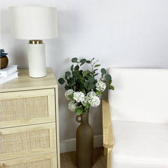 Ligne Deco - Tige de 4 pompons artificiels blanc 75cm lot de 3 Ligne Déco - Image 3