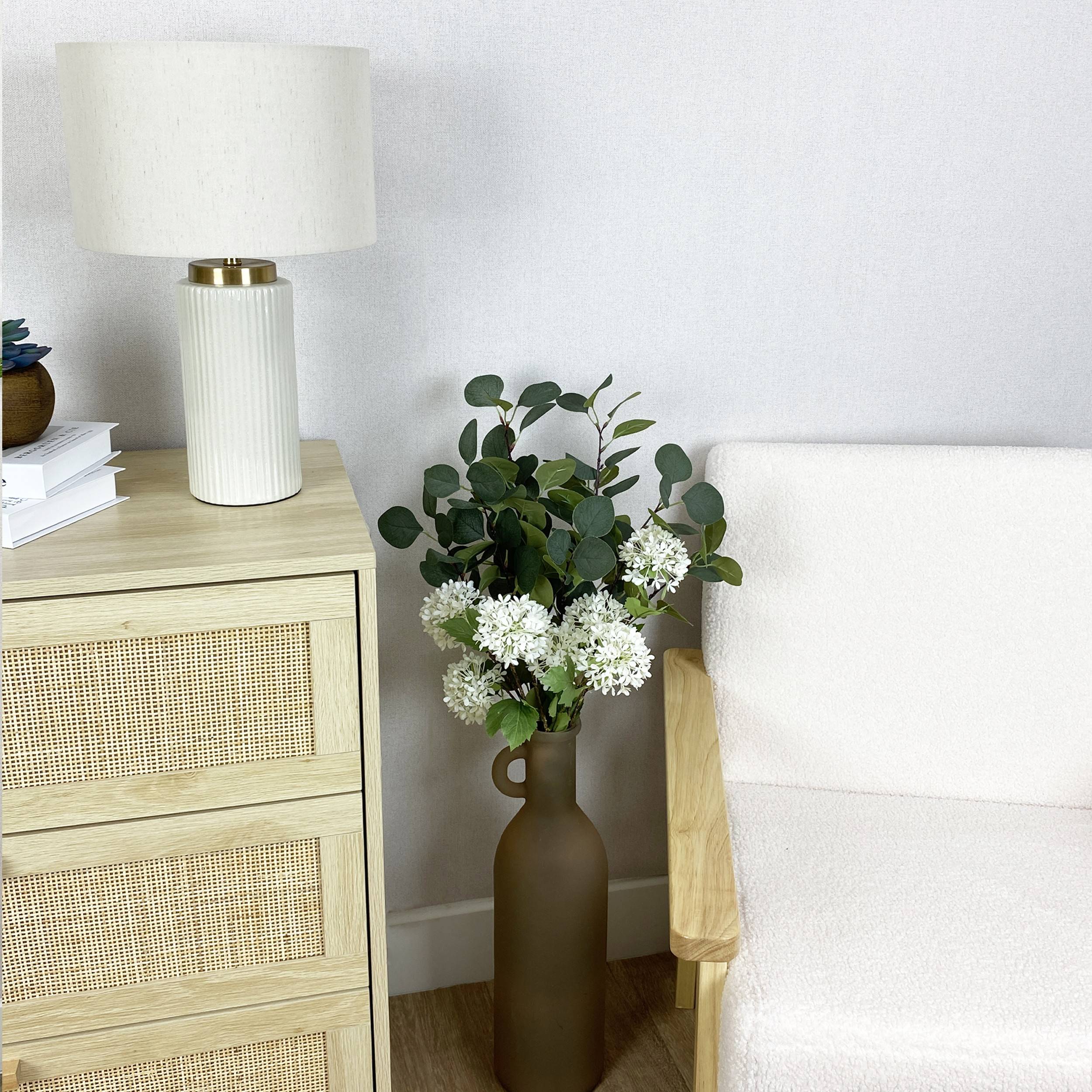 Ligne Deco - Tige de 4 pompons artificiels blanc 75cm lot de 3 Ligne Déco - Image 3