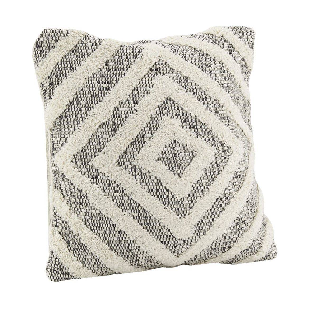 Aubry Gaspard - Coussin en coton écru et beige Losanges - Imagen 1