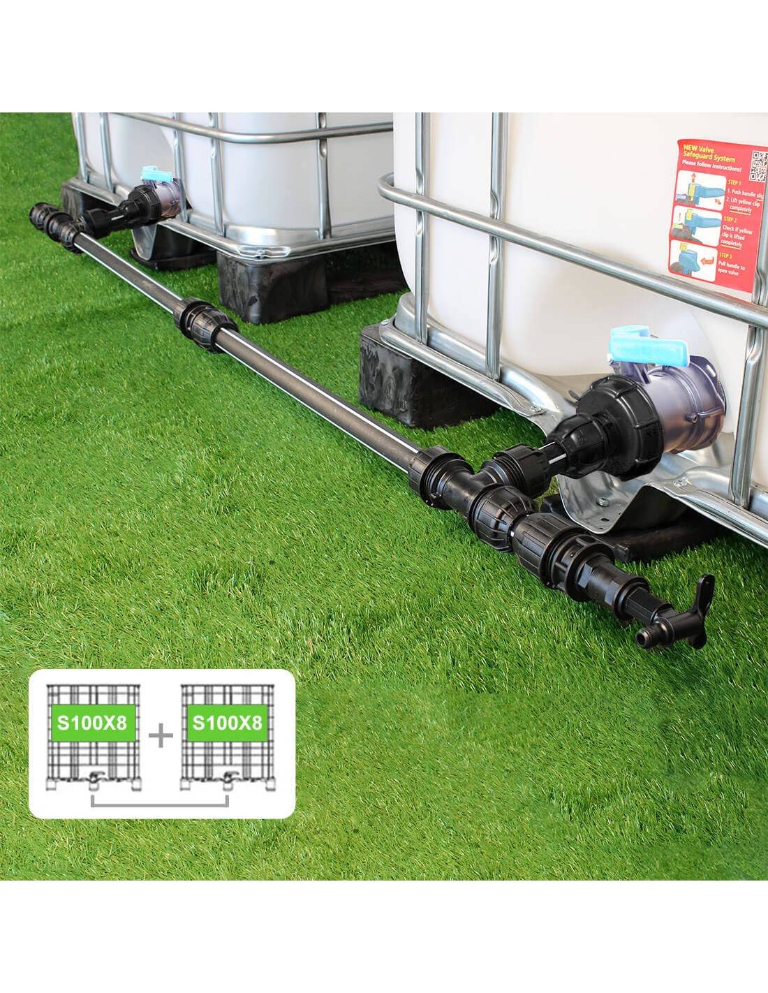 Kit Raccordement 2 Cuves eau 1000 L - S100X8 / S100X8 - Imagen 1