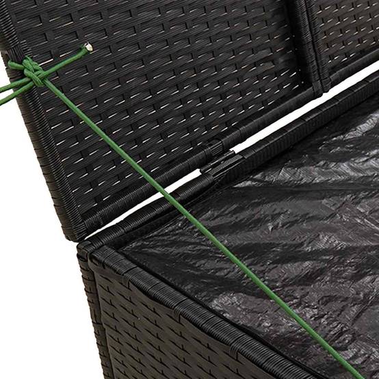 Coffre de Rangement Jardin 291L Résine Tressée Étanche pour Terrasse Noir 80x75x59 cm – ComfortXL Outdoor Living - Image 8