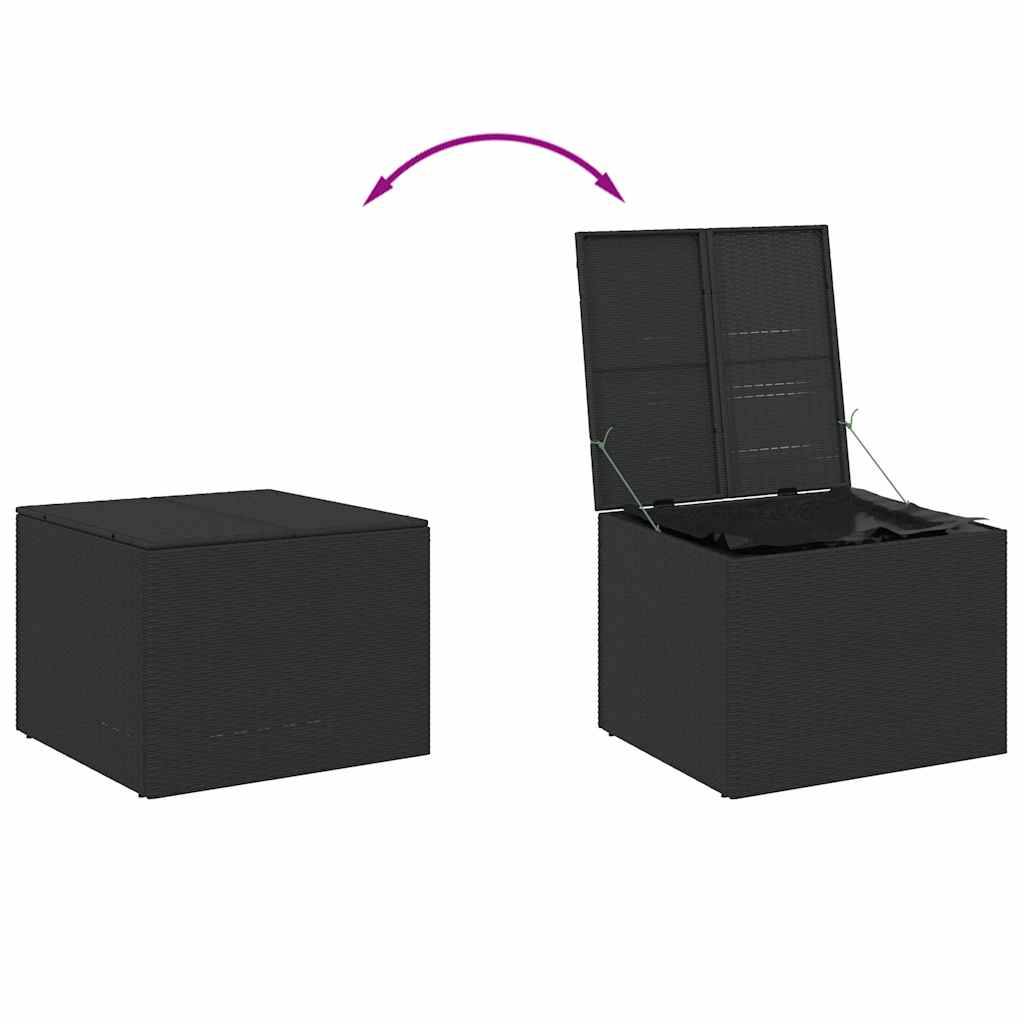 Coffre de Rangement Jardin 291L Résine Tressée Étanche pour Terrasse Noir 80x75x59 cm – ComfortXL Outdoor Living - Image 7