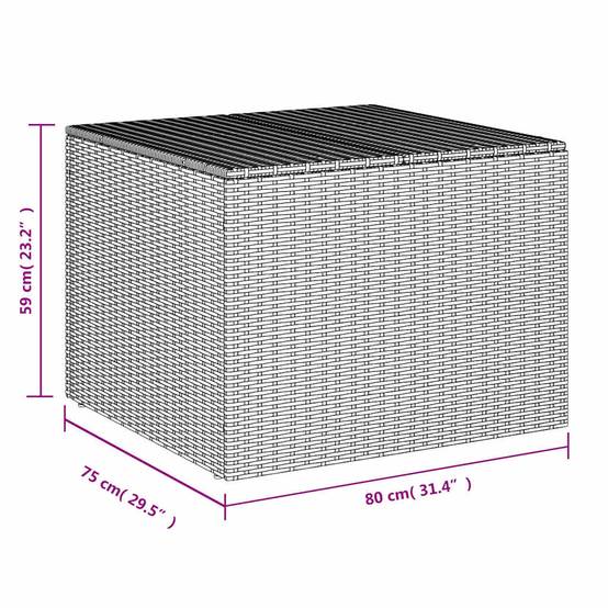 Coffre de Rangement Jardin 291L Résine Tressée Étanche pour Terrasse Noir 80x75x59 cm – ComfortXL Outdoor Living - Image 4