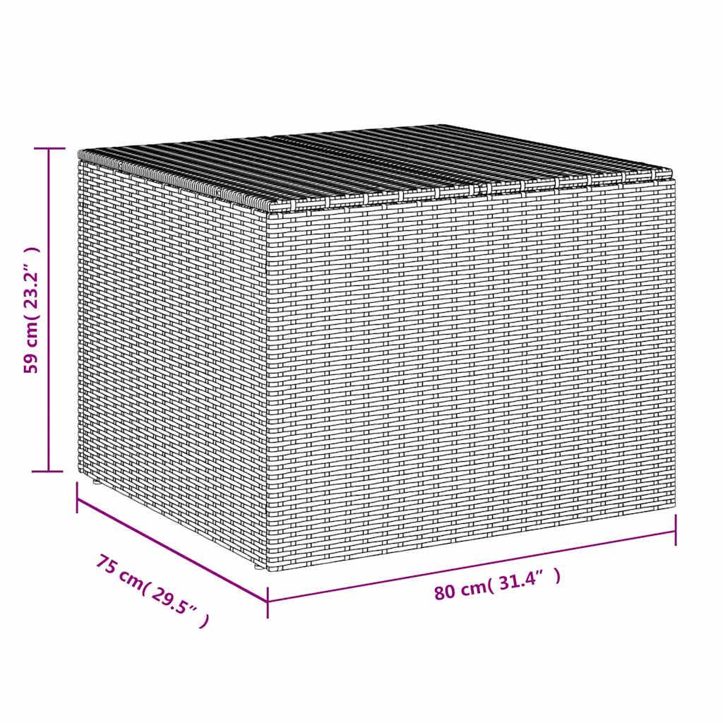 Coffre de Rangement Jardin 291L Résine Tressée Étanche pour Terrasse Noir 80x75x59 cm – ComfortXL Outdoor Living - Image 4