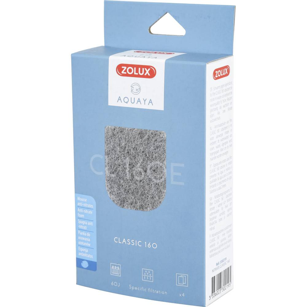 Zolux - Filtre pour pompe classic 160, filtre CL 160 E mousse anti nitrates x 4 pour aquarium - Image 3