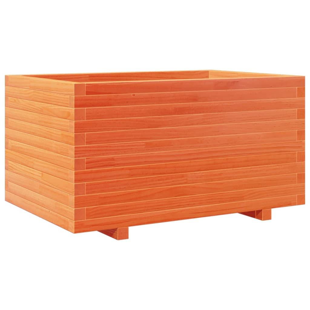 Jardinière | Pot de fleurs | Cache-pot | Bac à fleurs cire marron 90x60x49,5 cm bois de pin massif - Image 1