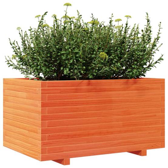 Jardinière | Pot de fleurs | Cache-pot | Bac à fleurs cire marron 90x60x49,5 cm bois de pin massif - Image 4