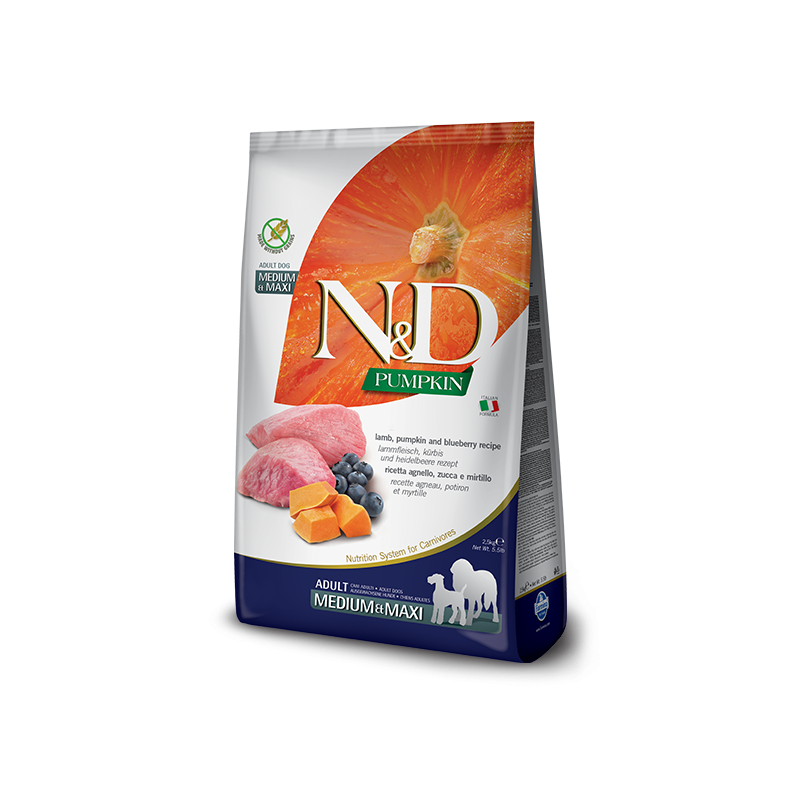 Croquettes chien - N&D - Agneau Potiron - Medium / Maxi - Farmina