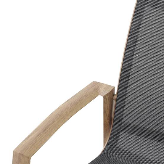 Hesperide - Fauteuil de jardin empilable "Axant" gris poivre & honey aluminium et texaline Hespéride - Image 4