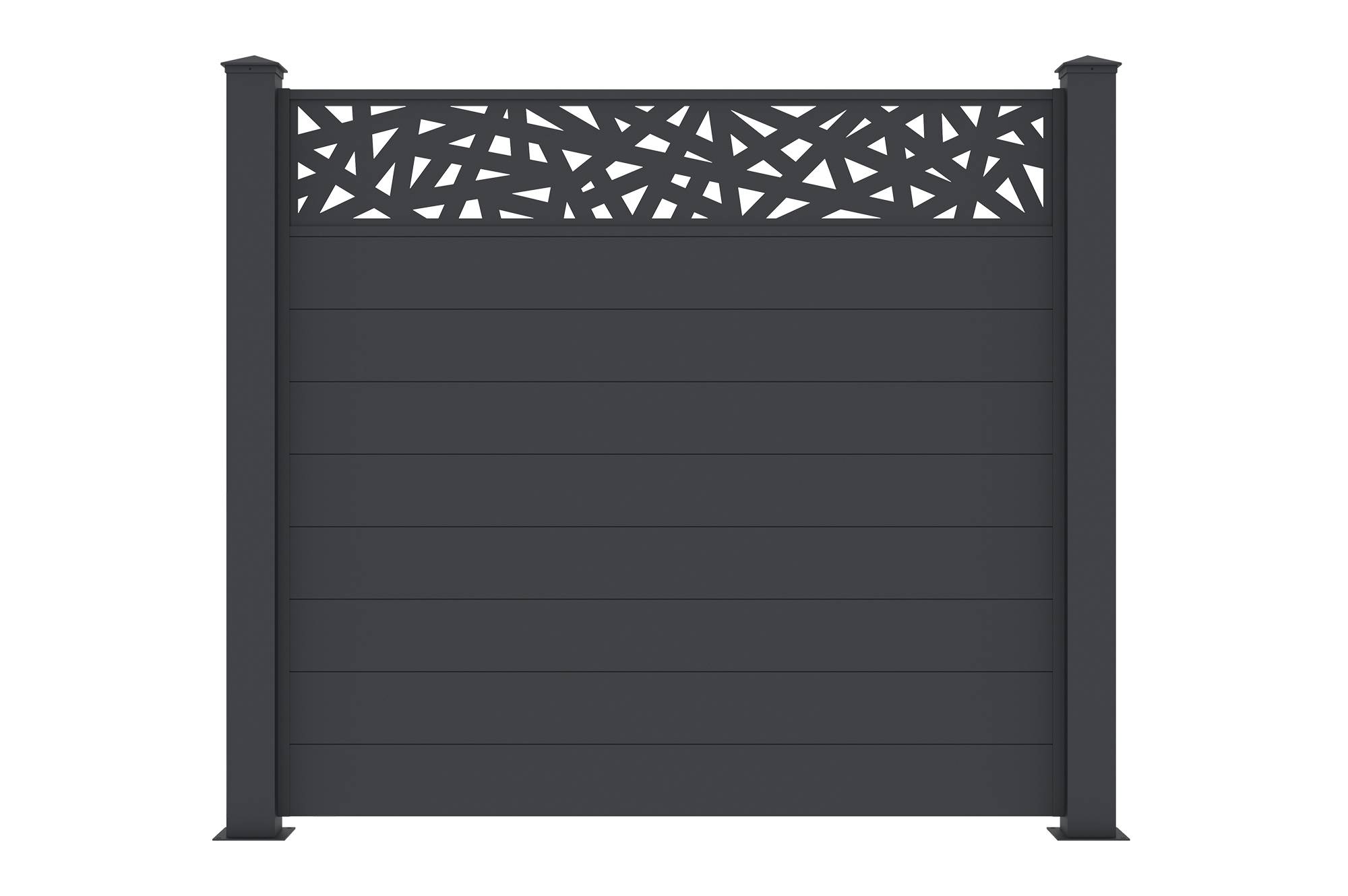 Casanoov Lot de 3 clôtures Aluminium Semi-Ajourées 1,9m Ruivo H.170  cm gris - Image 3