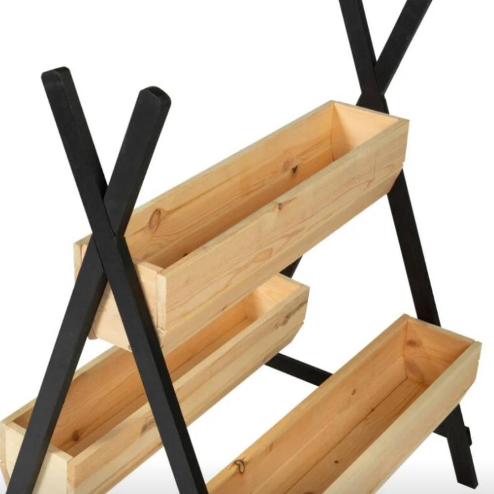 Sans Marque - Jardinière en bois sur pieds 3 bacs "tipito" - DIVERS - Imagen 2