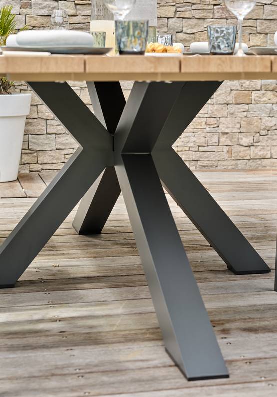 Table de jardin KELIA - GRIS ANTHRACITE - REMARQUABLE - Image 4