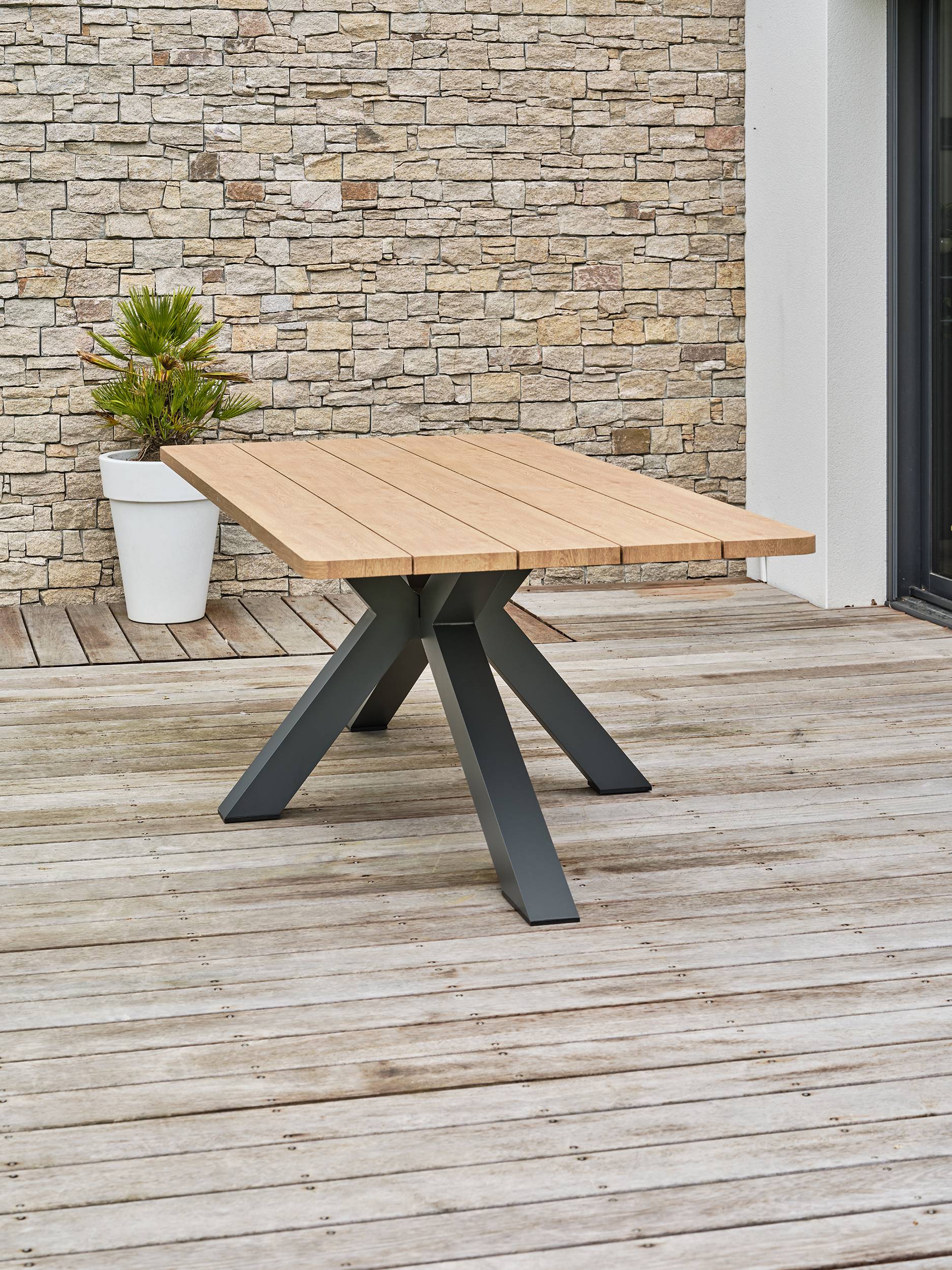 Table de jardin KELIA - GRIS ANTHRACITE - REMARQUABLE - Image 7