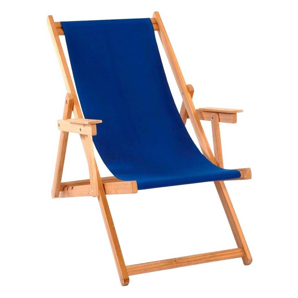 Lona - Chilienne transat bois d'eucalyptus tissu 100% coton Elvas - Imagen 1