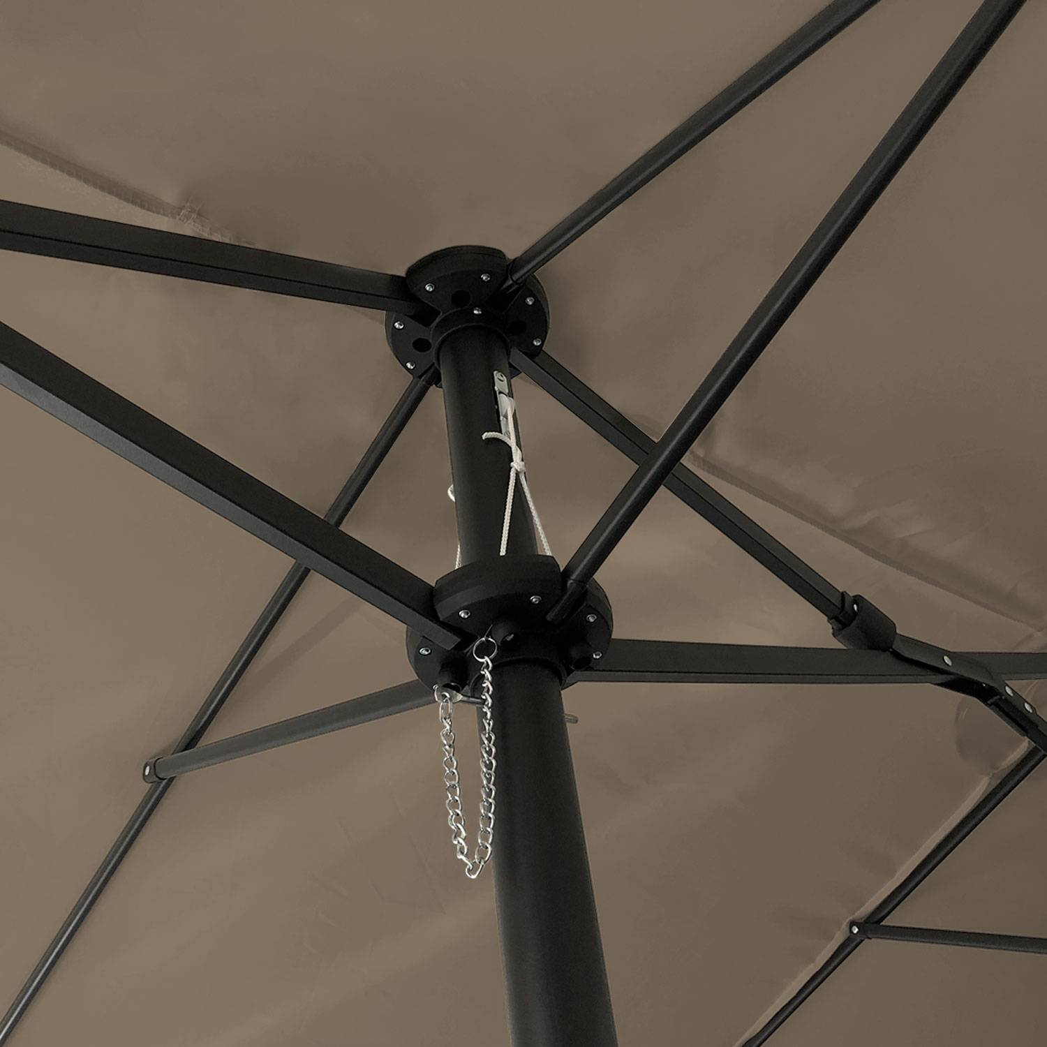 Parasol double 2x4m LINAI taupe - HAPPY GARDEN - Imagen 9