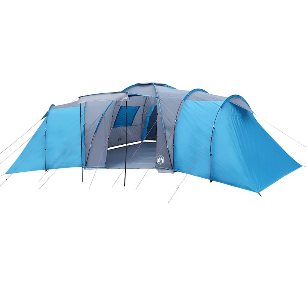 Grande Tente Familiale Dôme 12 Personnes Polyester Imperméable 3 Chambres pour Camping Bleu – ComfortXL Outdoor Living - Image 4