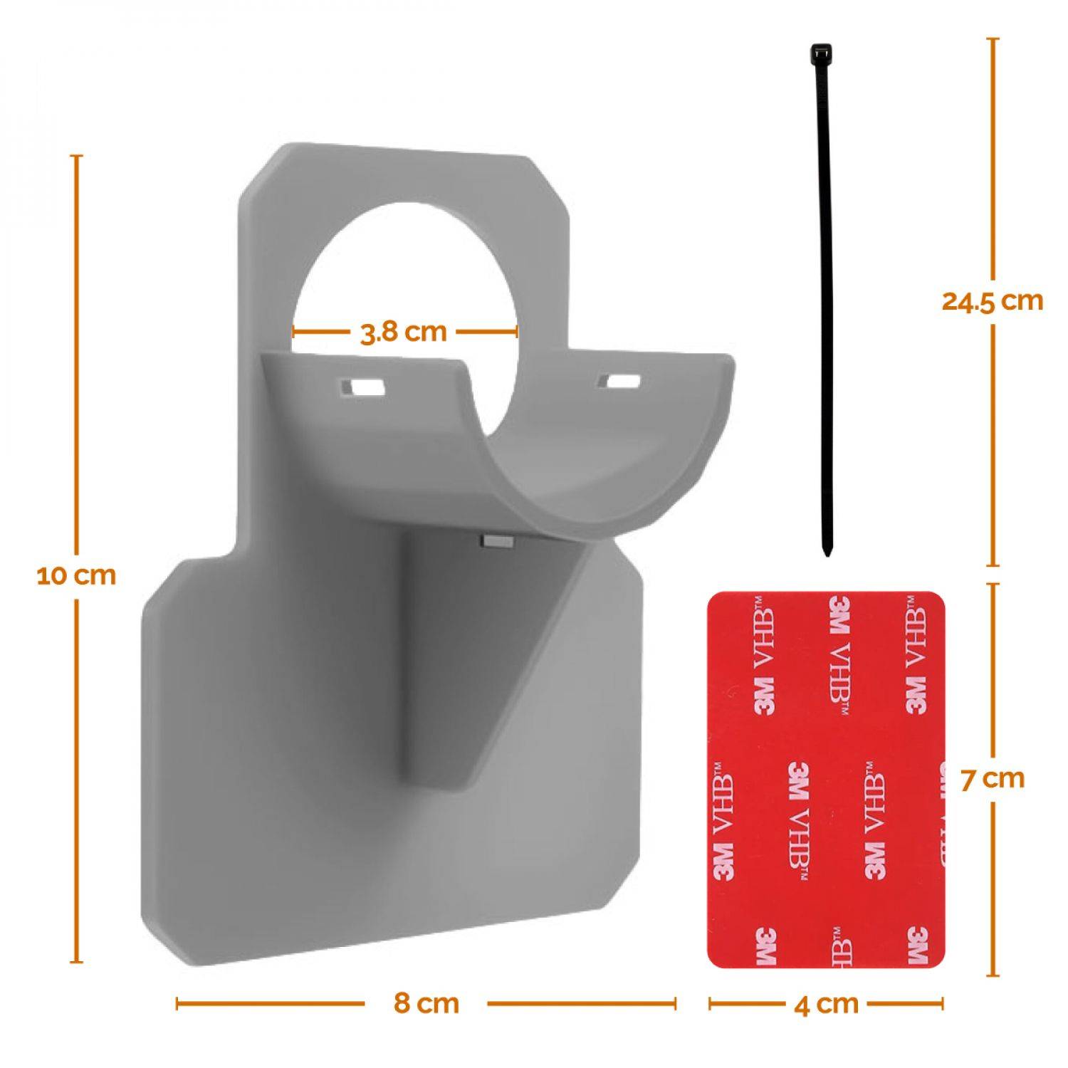 Lot de 2 supports 38 mm pour tuyau de piscine - Gris - Linxor - Image 2