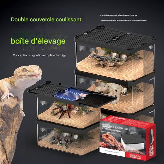 Boîte d'élevage en plastique pour reptiles - Double porte magnétique - MCBOSON - Image 7