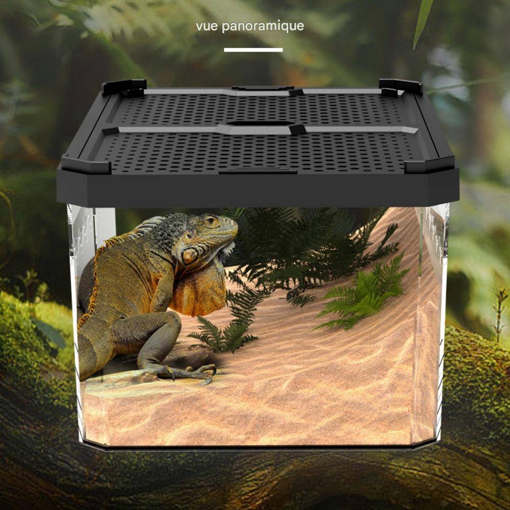 Boîte d'élevage en plastique pour reptiles - Double porte magnétique - MCBOSON - Imagen 3
