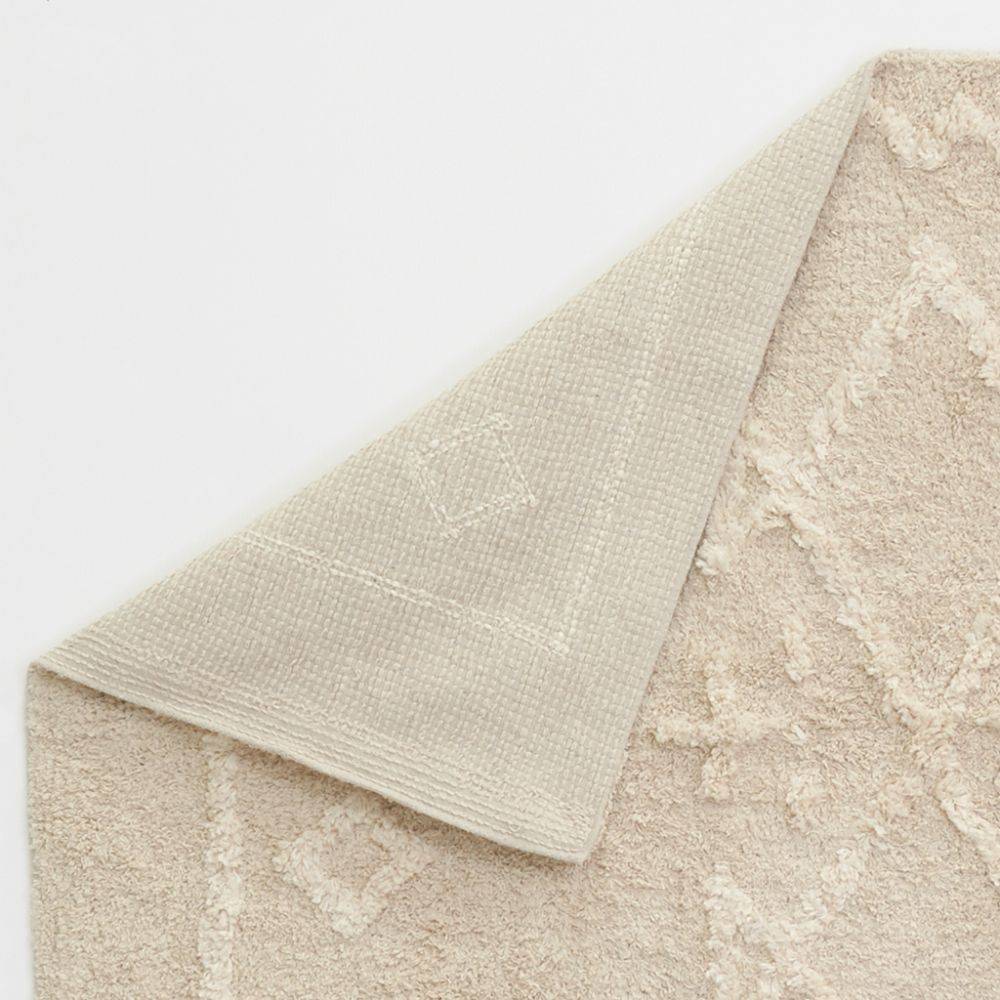 Aubry Gaspard - Tapis en coton tufté écru motifs ethniques 90 x 150 cm - Imagen 3