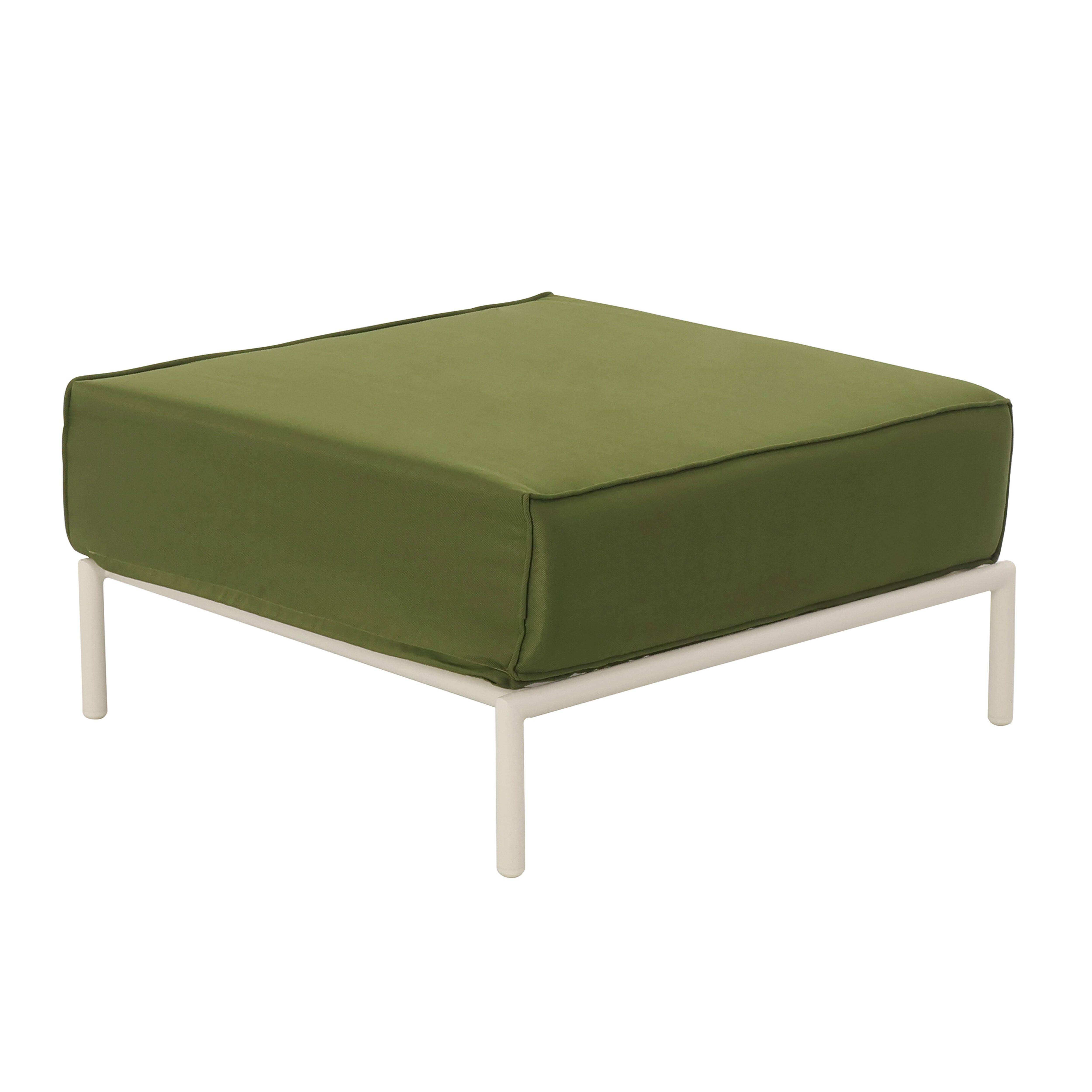 Oviala - Pouf pour salon de jardin modulable en tissu vert kaki Patio - Oviala