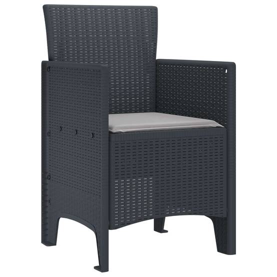PANGIVO - Chaise de jardin polypropylènes anthracite 53 x 49 x 85 cm, Poids :24.6kg - PANGIVO - Image 2
