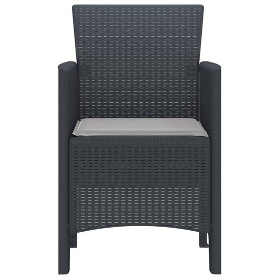 PANGIVO - Chaise de jardin polypropylènes anthracite 53 x 49 x 85 cm, Poids :24.6kg - PANGIVO - Image 3