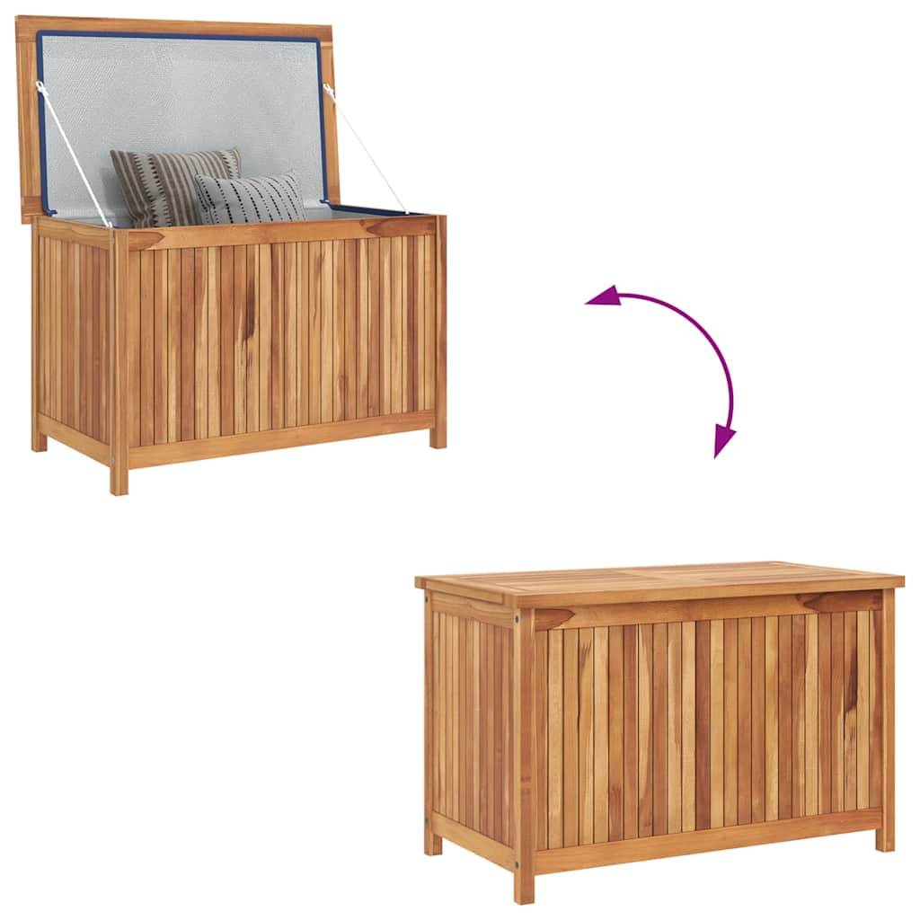 Coffre de jardin bois de teck naturel 90 x 50 x 58 cm - PANGIVO - Image 8