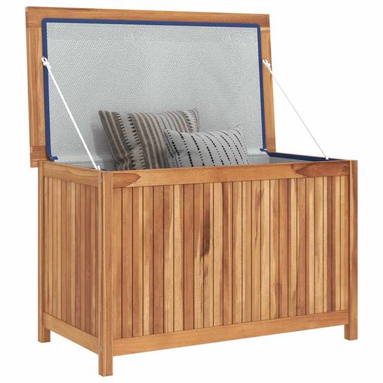 Coffre de jardin bois de teck naturel 90 x 50 x 58 cm - PANGIVO - Image 3