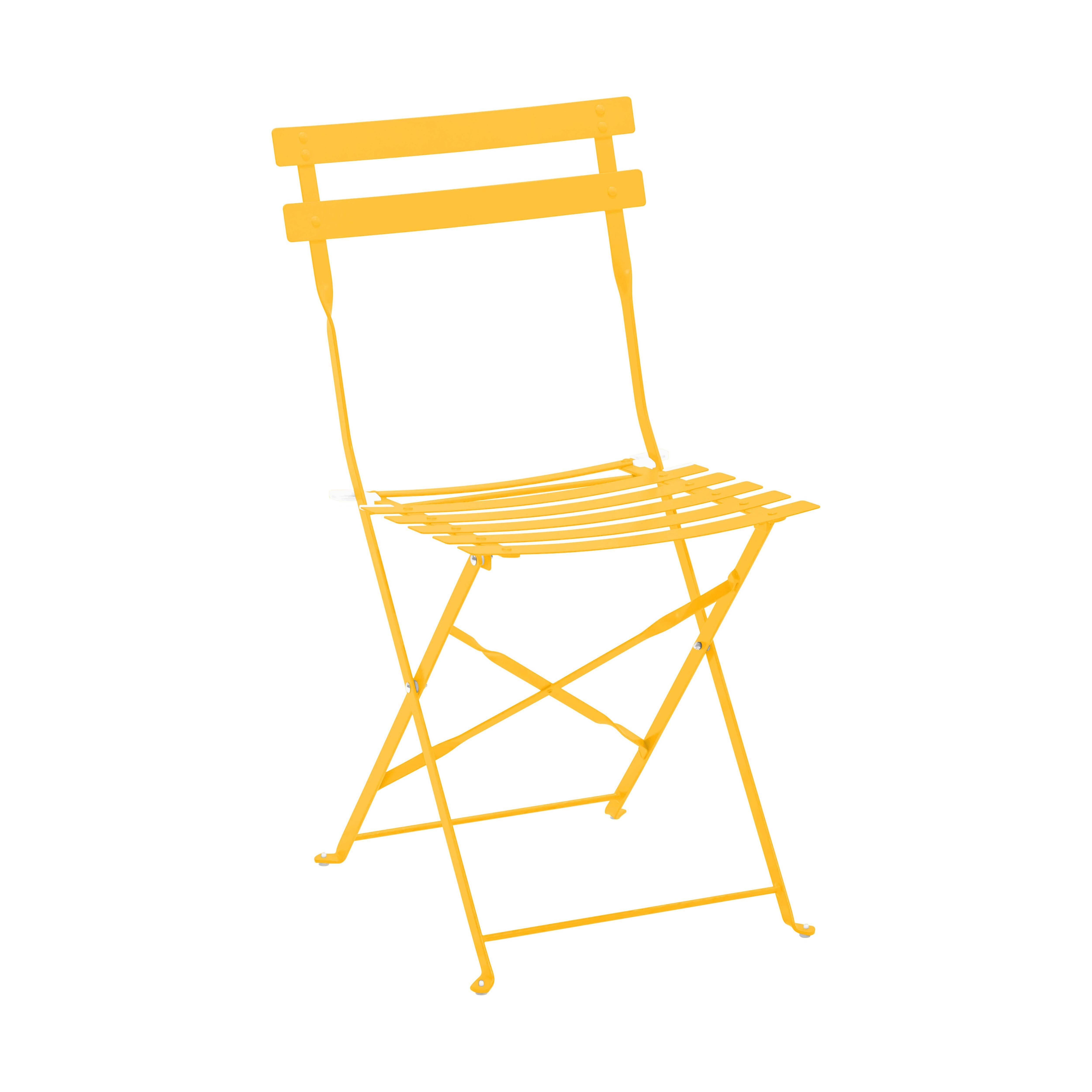 Oviala - Lot de 2 chaises pliantes en acier jaune Rome - Oviala - Imagen 2