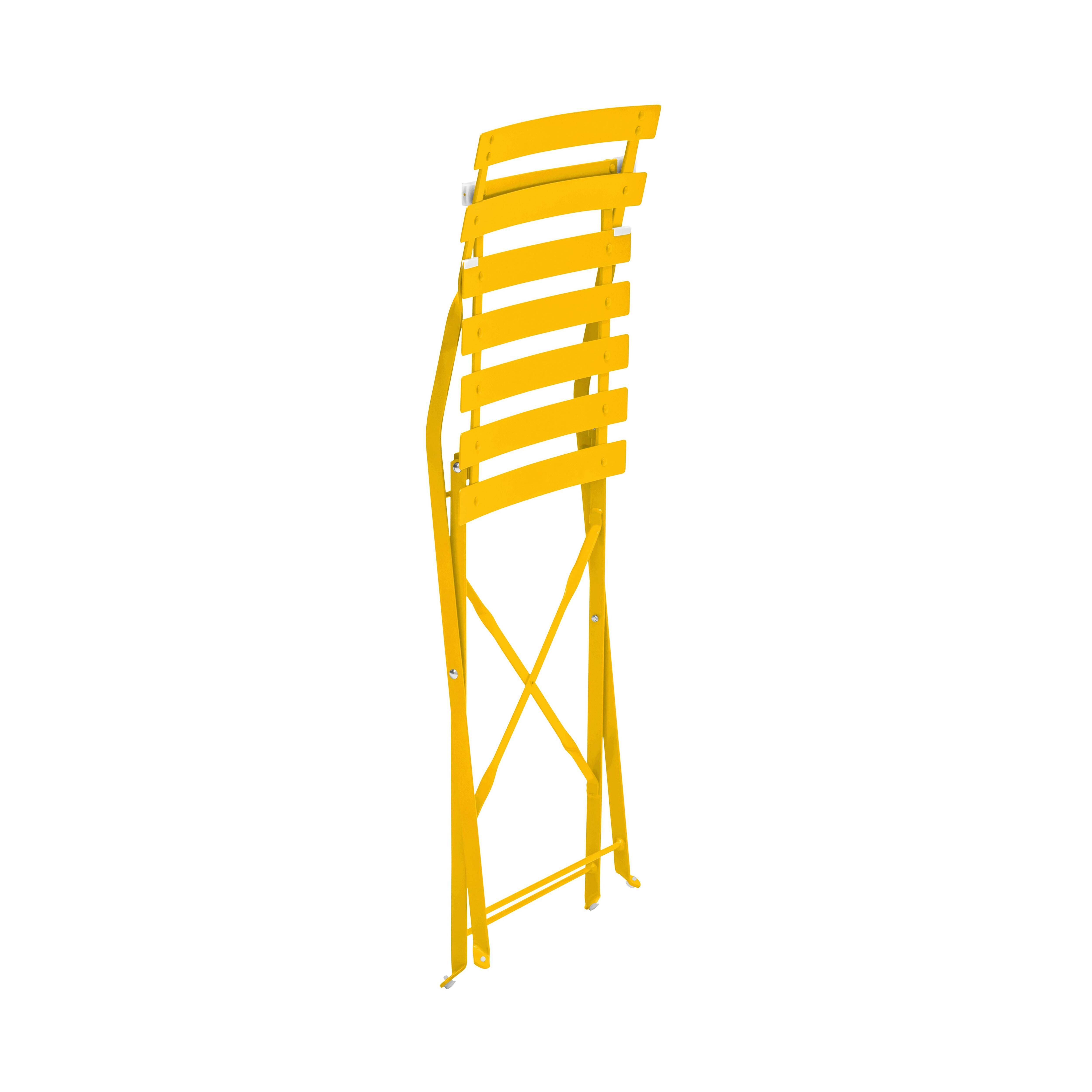 Oviala - Lot de 2 chaises pliantes en acier jaune Rome - Oviala - Imagen 4