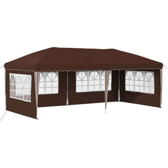ComfortXL - Tente de réception pliante acier pour réceptions hauteur réglable 575x289cm marron - ComfortXL Outdoor Living - Image 2